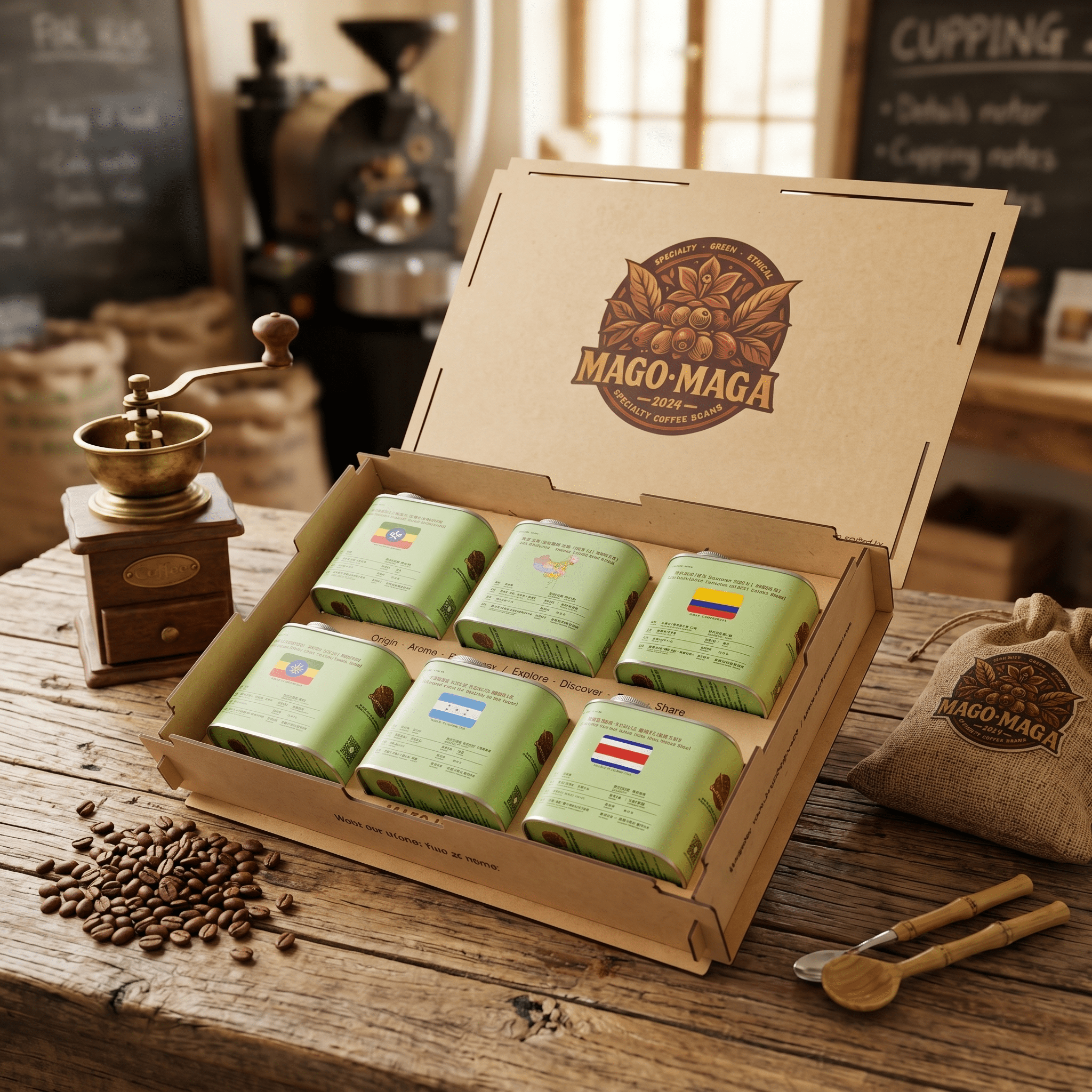 MAGO MAGA Multi-Origin Green Coffee Beans Gift Box - Mago Maga Coffee Bean Roaster